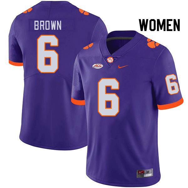 Women #6 Tyler Brown Clemson Tigers College Football Jerseys Stitched Sale-Purple